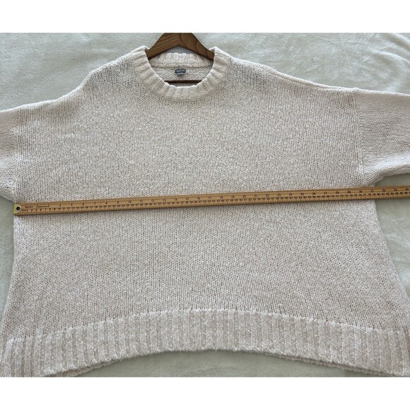 Aerie Sweater Extra Large Oversized Knit Wool Alpaca Blend Cream Cozy Relaxed - Picture 6 of 11